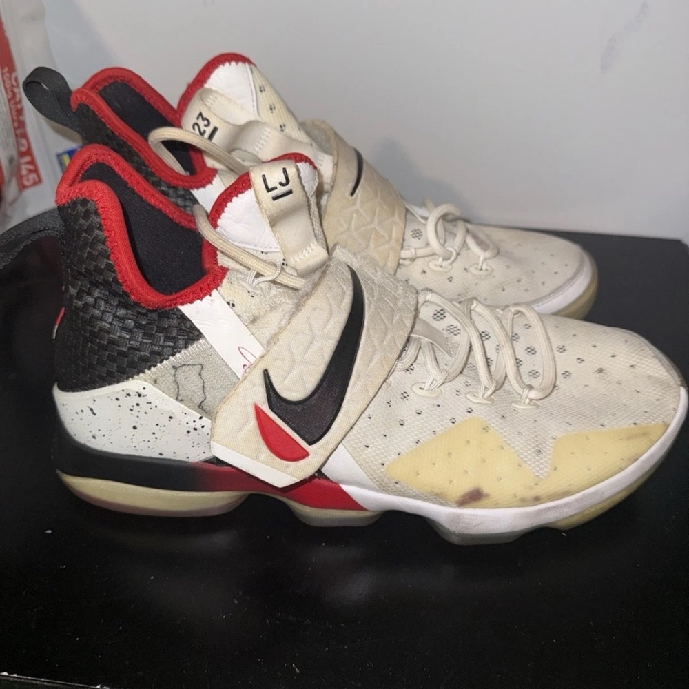 Nike Kids Basketball Sneakers in Cream, Black & Red